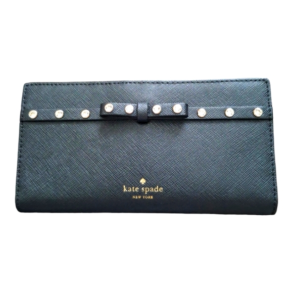 kate ♠️ spade Laurel Way Bifold Wallet with Bow and Jeweled Design - Picture 6 of 6